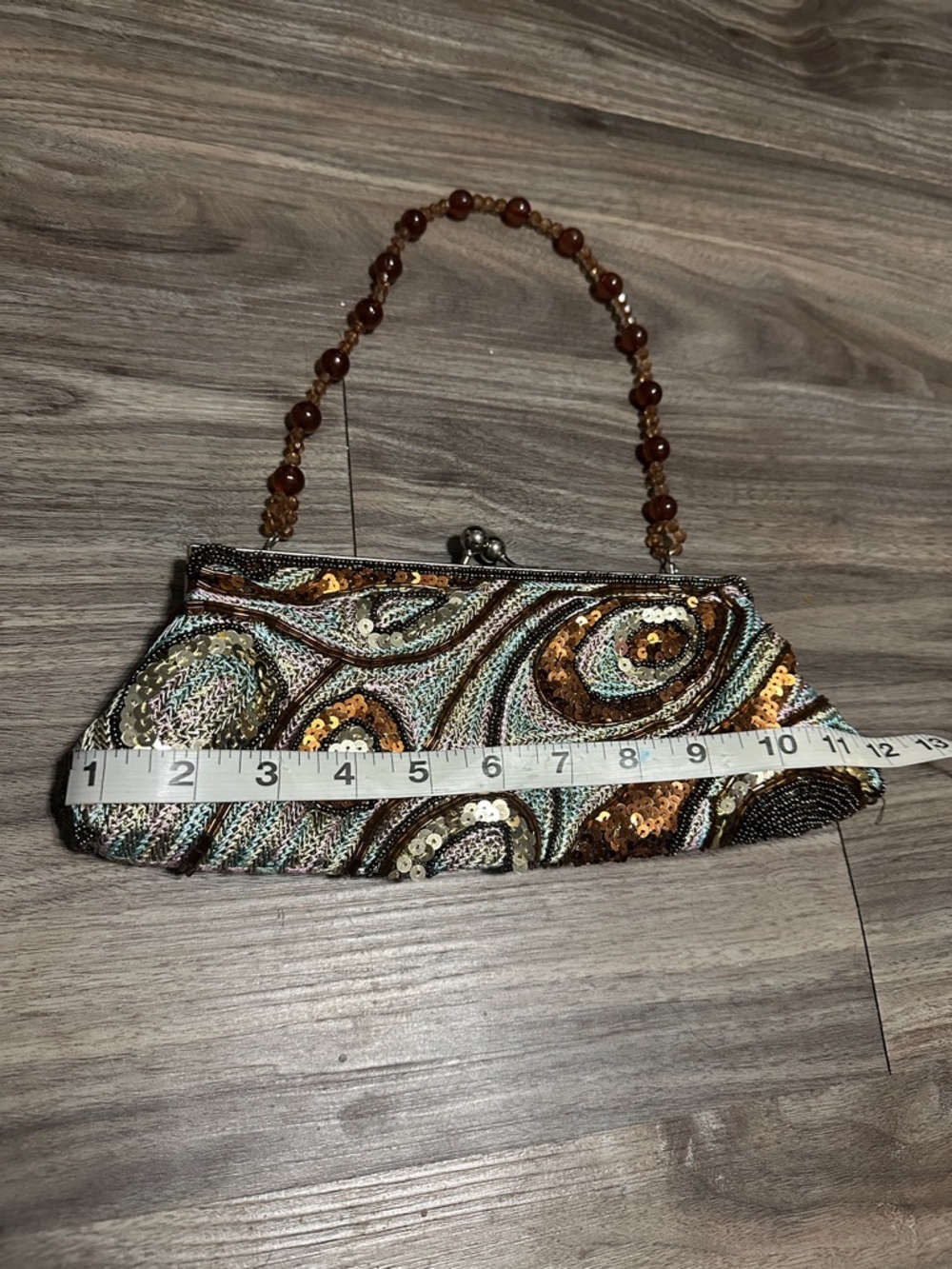 Statement Beaded Handbag ✨ Unique Vintage-Inspired Clutch. - Picture 2 of 9